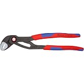 KNIPEX 87 22 250, 10 in. Cobra&reg; QuickSet Pliers, Capacity 2 in. | 25 Adjustment position. Push-button design. Self-locking hinge bolt design. Serrated gripping surface. Made in Germany.