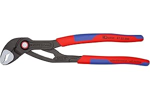 Knipex 87 22 250 10" Cobra QuickSet Hightech Comfort Grip Water Pump Pliers, Multi Component Grips 50mm Capacity, 250mm