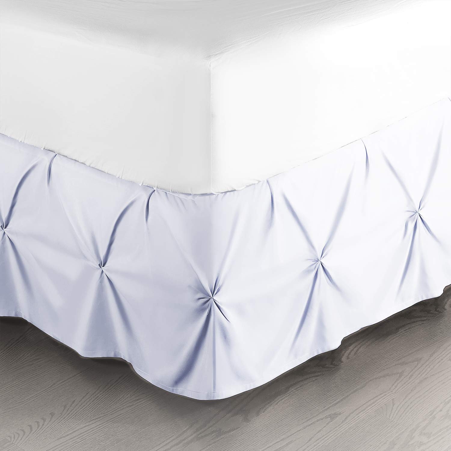 Nestl Ice Blue Bed Skirt Twin Size, Pinch Pleat