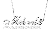 AOLO Mikaela Heart Name Necklace Silver Stainless