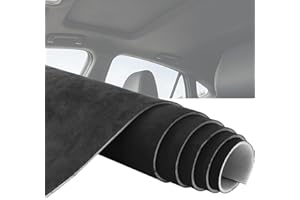 96" L×60" W Black Suede Headliner Fabric with 3.5mm Foam Backing Material Automotive Interior Roof Replacement Material for C
