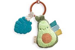 Itzy Ritzy Infant Toy & Teether - Itzy Pal Baby Teething Toy Includes Lovey, Crinkle Sound, Textured Ribbons & Silicone Teeth