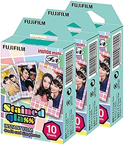 Fujifilm Instax Mini Stained Glass 30 Film for Fuji 7s 8 25 50s 90 300 Instant Camera, Share SP-1 Printer