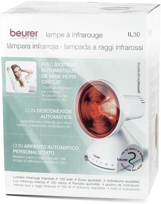 Beurer IL-30 -Lámpara infrarrojos con temporizador, 150 W, 4 ...