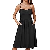 YIOYOLA Sundresses for Women 2025 with Pockets Sleeveless Spaghetti Strap Aline Summer Dresses