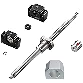 Mssoomm 20mm Ballscrew Kit SFU2005 RM2005 Anti-Backlash Ball Screw, L 59.06 inch / 1500mm 5mm Pitch + Ball Screw Metal Nut + BK/BF15 Bearing End Supports + Coupler + Nut Housing for CNC Machine