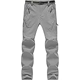 BGOWATU Men's Hiking Pants Quick Dry Lightweight Water Resistant Outdoor Sports Pants with Zipper Cargo Pockets