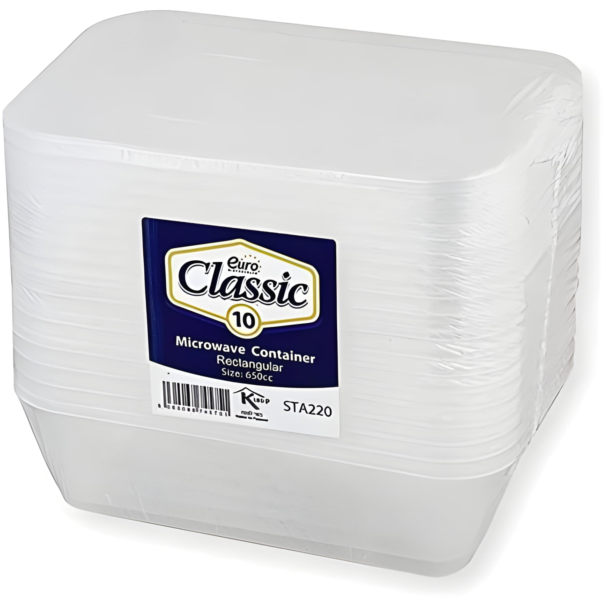 Euro Classic Essential Housewares 10 Food Containers with Lids - 650ml. BPA-Free Leak-Proof Plastic Lunch Box Meal Prep Containers Reusable. Lunchbox Snack Box Food Storage Containers.