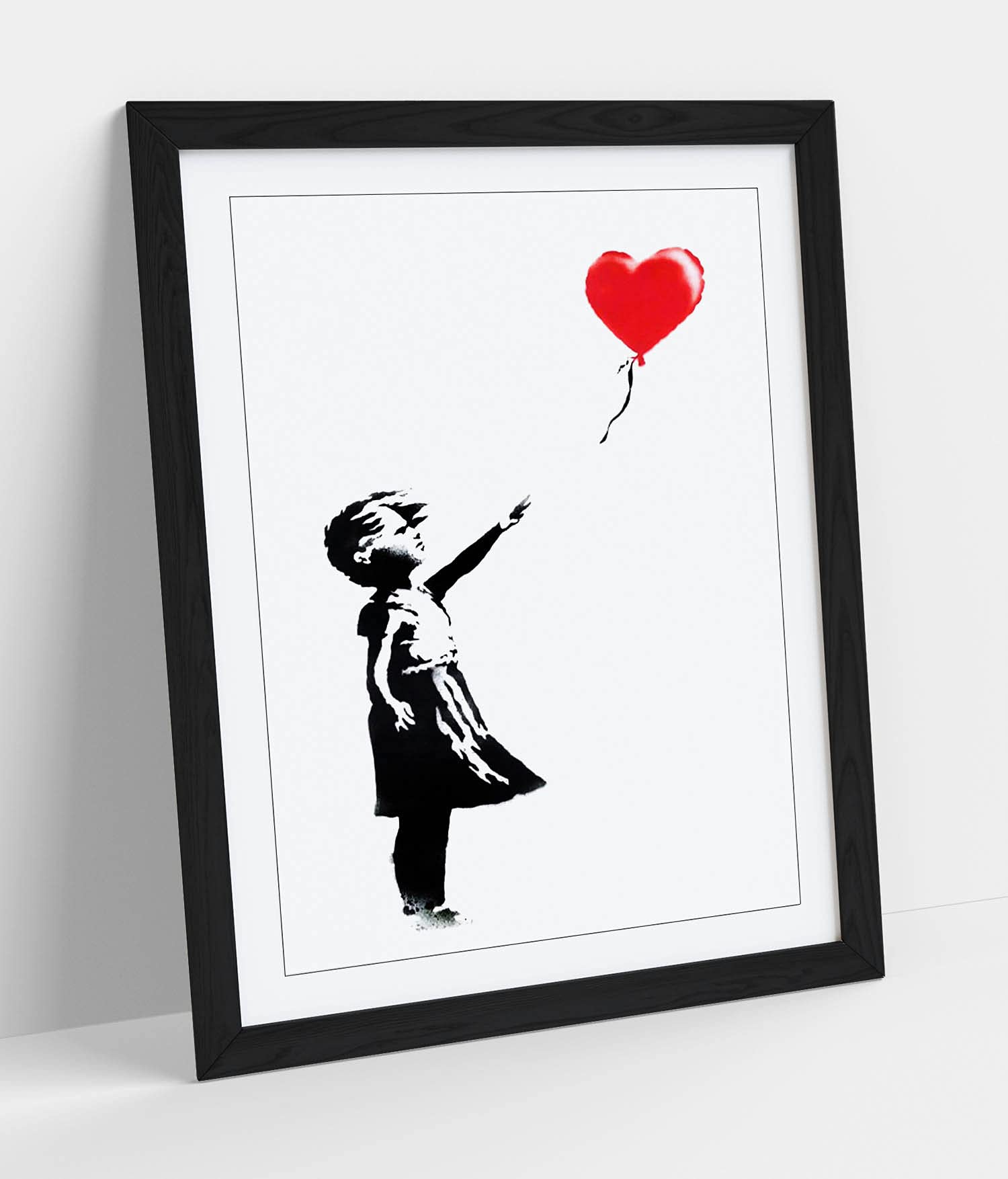 CanvasArtShop- BANKSY BALLOON GIRL PORTRAIT SOTHEBYS GRAFFITI- PREMIUM WALL ART FRAMED PICTURE PRINTS - 3 COLOURS - 4 SIZES (BLACK, A3)