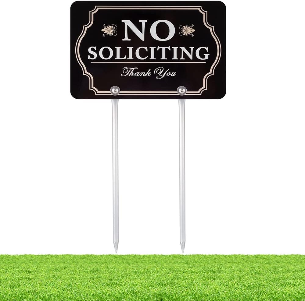 Yard Signs - Kichwit No Soliciting Sign for House, No Soliciting Yard Sign, 12