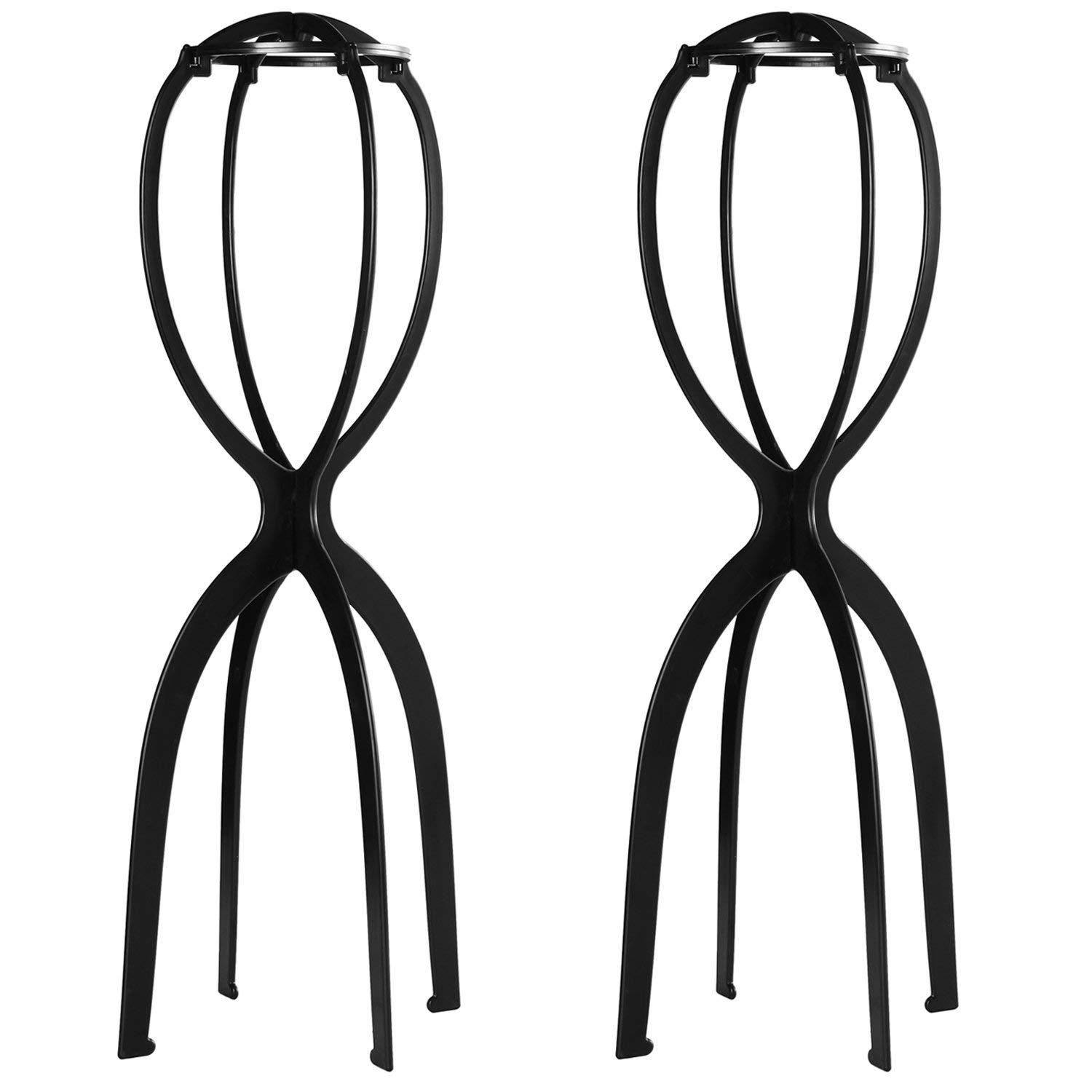 Dreamlover Wig Stands, Tall Wig Holder Stand Head for Women, Black, 2 Pack