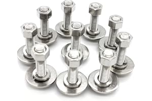 (10 Sets) 1/4-20x1-1/2 Stainless Steel Hex Head Screws Bolts, Nuts, Flat & Lock Washers, 18-8 (304) S/S, Fully Threaded by Bolt Fullerkreg