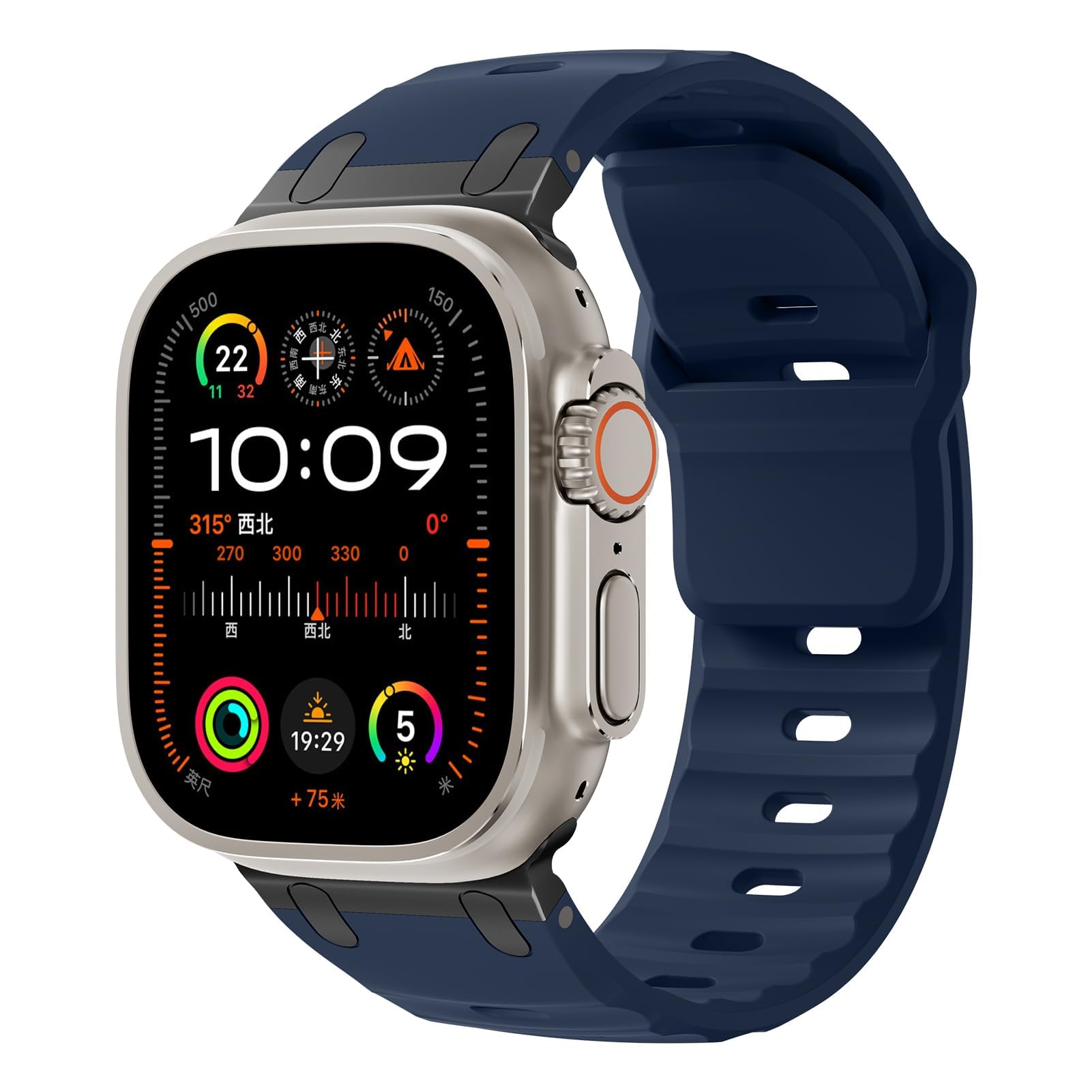 Rugged Strap for Apple Watch Ultra 2 Ultra Strap 49mm,26mm Widen Thicken Silicone Sport Strap with Mechanical Metal Adapter Outdoor Strap for iwatch Series 10 46mm Series 9 8 7 45mm SE 2nd 6 5 4 44mm
