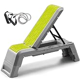 leikefitness Exercise Step Platform, Multifunctional Aerobic Deck | with Cord and Adjustable Dumbbell &amp; Weight Bench, Fitness Equipment for Workout Home Gym