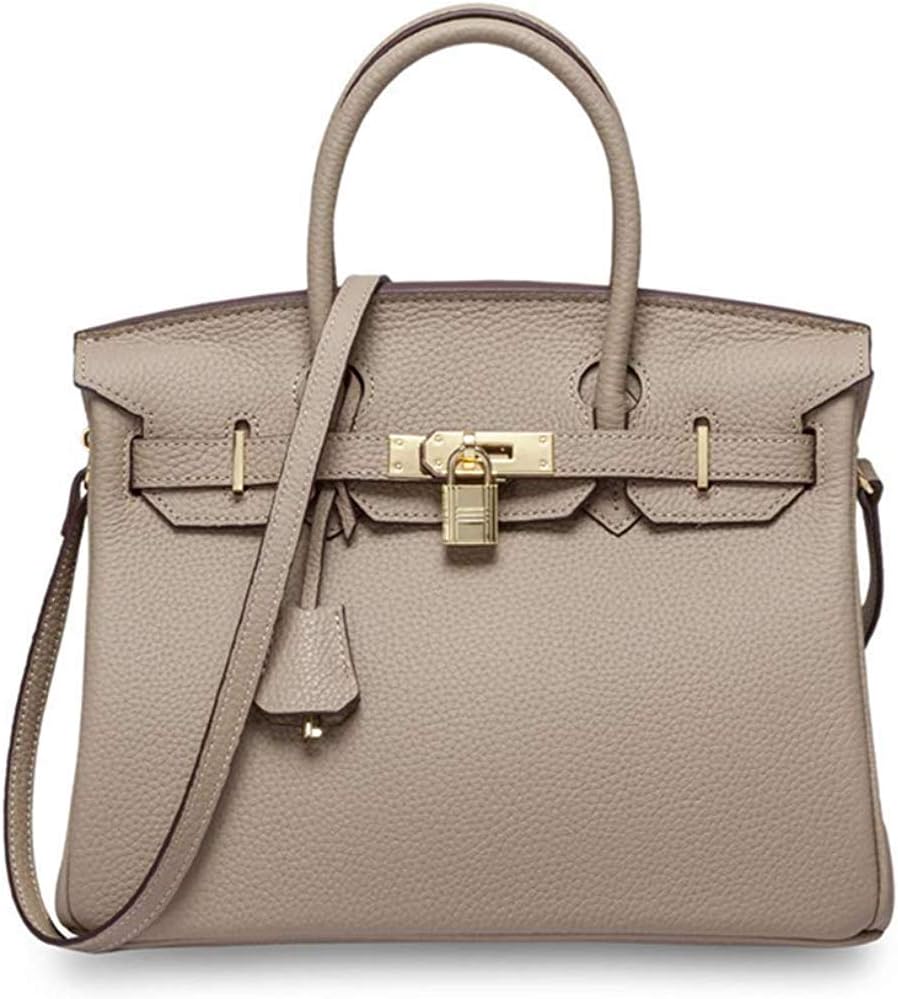 Litchi Pattern Cowhide Handbag Women's Genuine Leather Shoulder Bag Fashion Solid Color Messenger Bag Woman