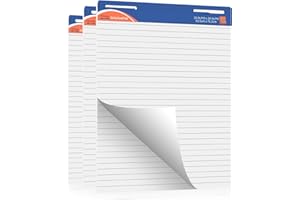 TFTAFAN Sticky Easel Pads Large lined Flip Chart Easel Pads bulk, 25 x 30 Inches Jumbo Self Stick Flip Chart Papers for Teachers School Classroom office Meeting (3)