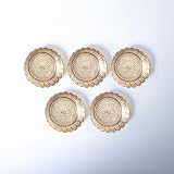 Shubhkart Nakshi Plate Small 7 cm Pack of 5 Brass Puja Decoration view 1