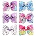 YHXX YLEN 6 Pcs 8 Inch Large Unicorn Bow Hairpin Girls Bows With Clip Hair Bows