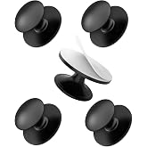 Anobeyi Adhesive knobs, Peel and Stick Knobs for Cabinets, Closets, Drawers | No Drilling Stainless Steel Handles, Wear Resistant Long Lasting, Black, 5 Pack