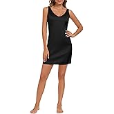 MOSCOAL Full Slip for Women Under Dress Sleeveless Satin Slip Dress Wide Straps