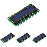 hiBCTR 4-Pack HD44780 1602 LCD Display Module, DC 5V, Blue Backlight | 16x2 character panel, for Arduino text output and DIY electronics information screens
