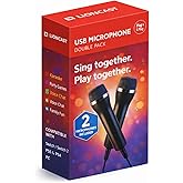 Lioncast Pair Of Universal USB Microphones Compatible with Computer and Karaoke Gaming; Compatible with Wii, PS5/Playstation 5, PS4 & PC Games as SingStar, Lets Sing, We Sing; 3m cable – Black