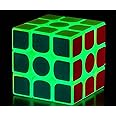AMAZA 3x3 Fluorescent Speed Cube, Green Luminous, Plastic, Puzzle, 1 Set, 1 Piece, 1 Count, Adult
