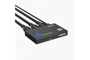 4K Slim 1x2 HDMI Splitter 1 in 2 Out, Arvitek 2 Port HDMI Splitter for TV Monitor, Non-Slip HDMI Distributor for PS4 Fire Stick HDTV