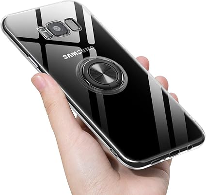 Amazon Co Jp Galaxy S8 Plus ケース ドコモ Sc 03j Au Scv35 ソフト ケース リング付き クリア Dingxin 耐衝撃 透明 軽量 薄型 Tpu ソフトメッキ加工 取り出し易い 背面クリア スリム オシャレ Galaxy S8 ケース マグネット式車載ホルダー対応 ギャラクシーエス