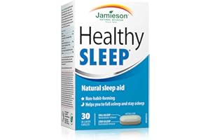 Jamieson Healthy Sleep, Timed Release Melatonin 5 mg with L-Theanine, Chamomile, Skullcap and Rhodiola, Improves Sleep Qualit