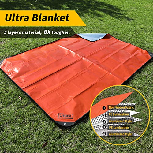 Utool 5Layer Ultra Emergency Blanket Survival Blanket Heavy Duty