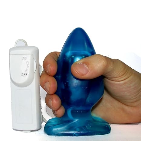 Plug Joy vibrierender Analplug Big in Jelly blau 13 x 6 cm.