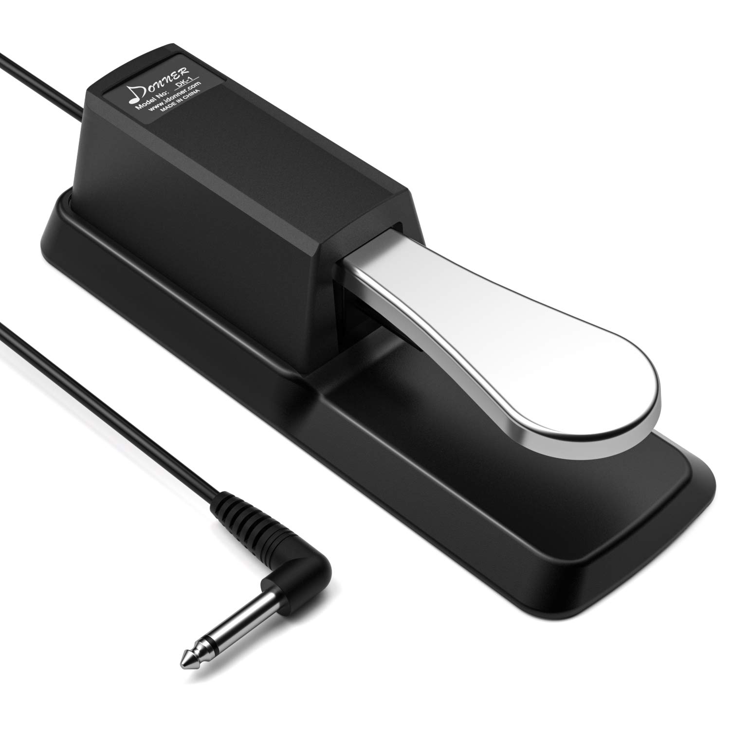 Donner Sustain Pedal for Keyboard, Universal Piano Sustain Pedal with Polarity Switch for All Brands Electronic Keyboards, Digital Pianos, MIDI Keyboards/CControllers, Synthesizer,-DSP-001