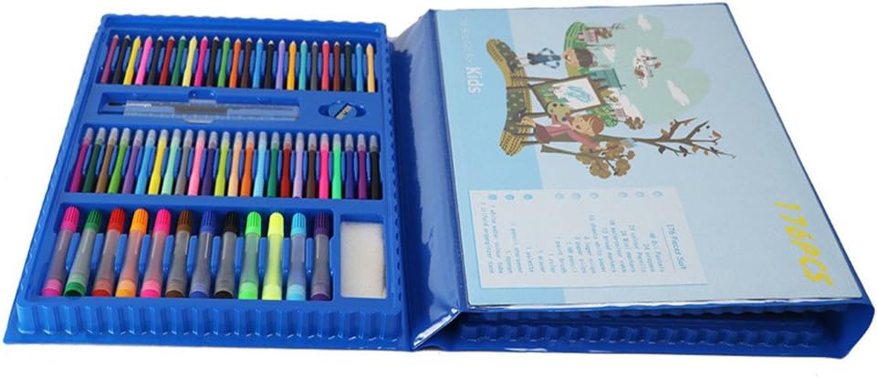 Kanqingqing Caja Colores Niños Set de Arte para niños 175 Piezas de artículos de Arte para