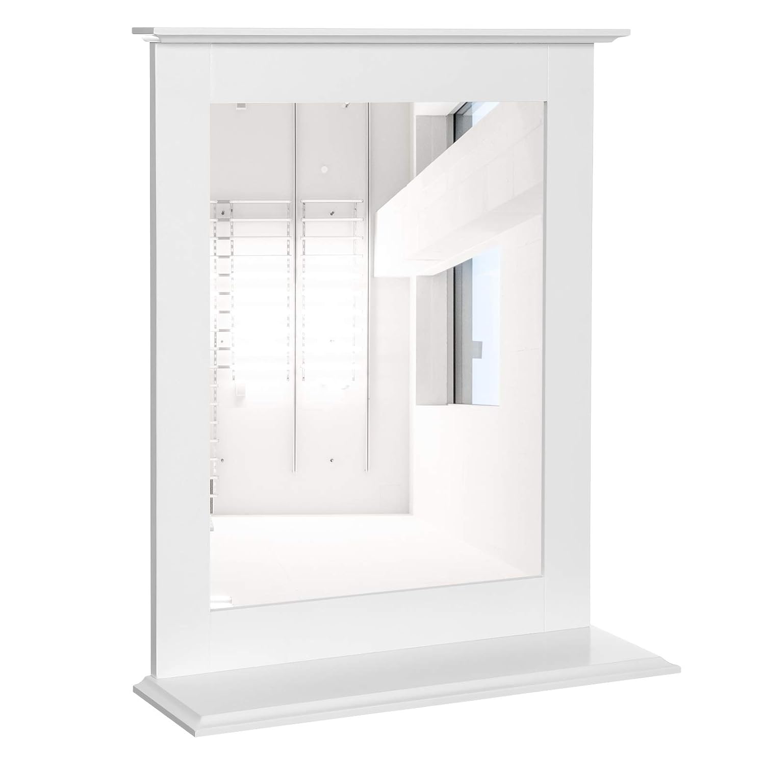 Vasagle Bathroom Mirror Wall Mounted Mirror With Shelf Makeup Vanity Mirror For Dressing Table 18 1 X 4 7 X 21 9 Inches Matte White Ubbc25wt Kitchen Dining Dprd Tasikmalayakab Go Id