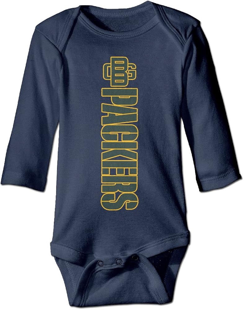 HYRONE Green Bay Football Logo Baby Bodysuit Long Sleeve Climbing Clothes Navy