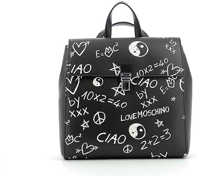 black embroidered backpack