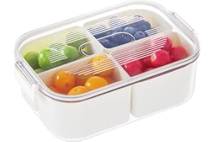 Luxear Snackle Box Containers,Portable Divided Serving Tray,4 Compartment Snack Box Charcuterie Board Platters Container Reus