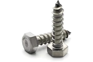 RAW PRODUCTS CORP Hex Lag Screws 18-8 Stainless Steel - 3/8" x 5" Qty-25