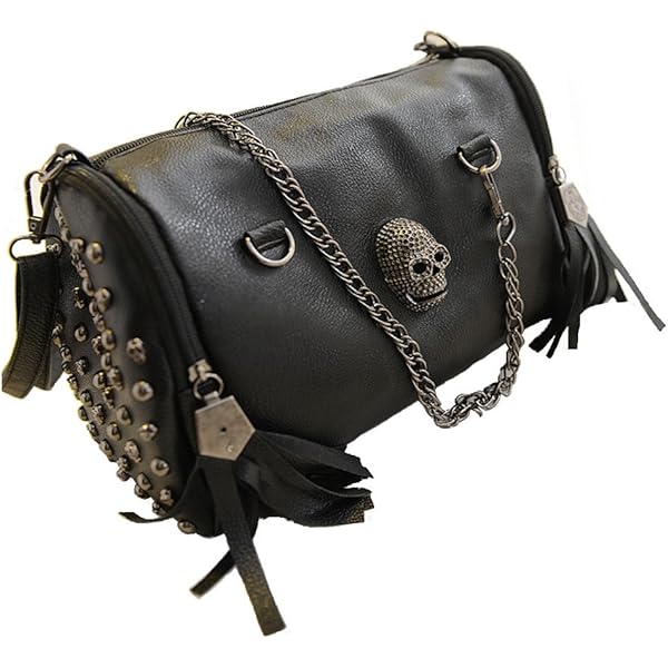 SMALLBLUER Women's Skull Print Tote Bag – Small Top-Handle Shoulder Purse, PU Leather, Adjustable Strap - View #4