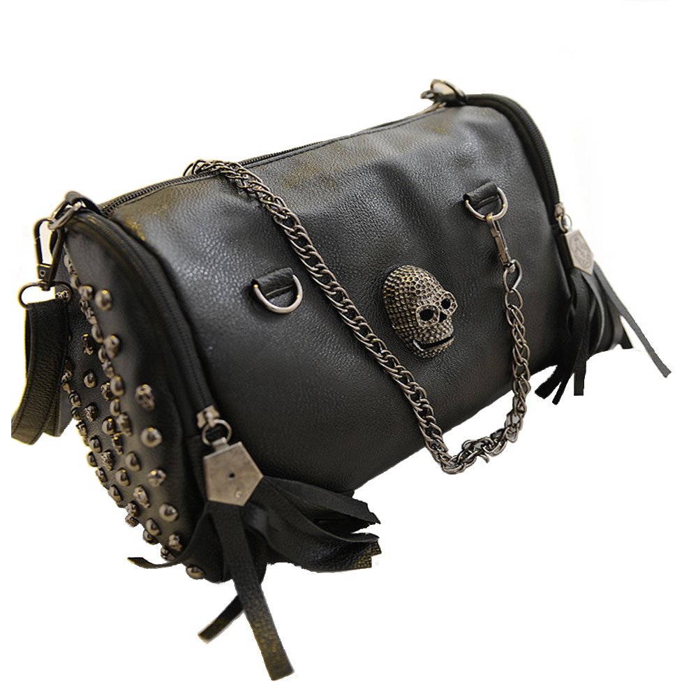 FiveloveTwo Personality Skull Women Top Handle Shoulder Bag Satchel Tote Purse Fashion Vintage Big Bag, Skull3, 5