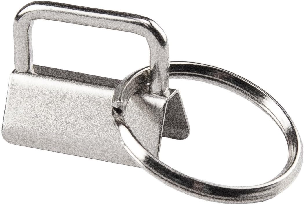 Ellami 60sets 1 Inch Key Fob Hardware/Wristlet Sets with Key Ring