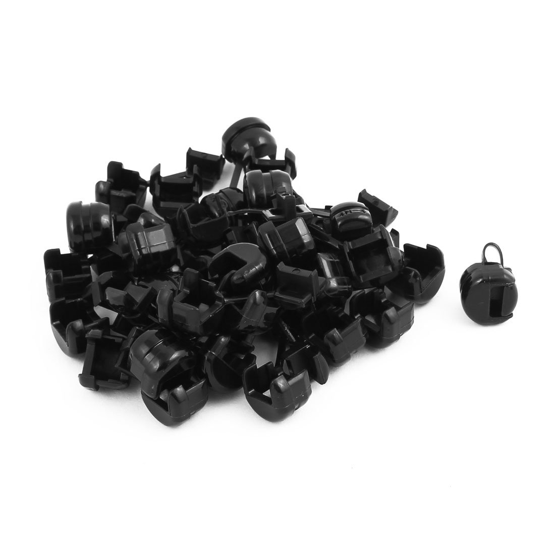 sourcingmap 30Pcs 4N-4 Round Cable Wire Strain Relief Bush Grommet 11.5mm Diameter Black