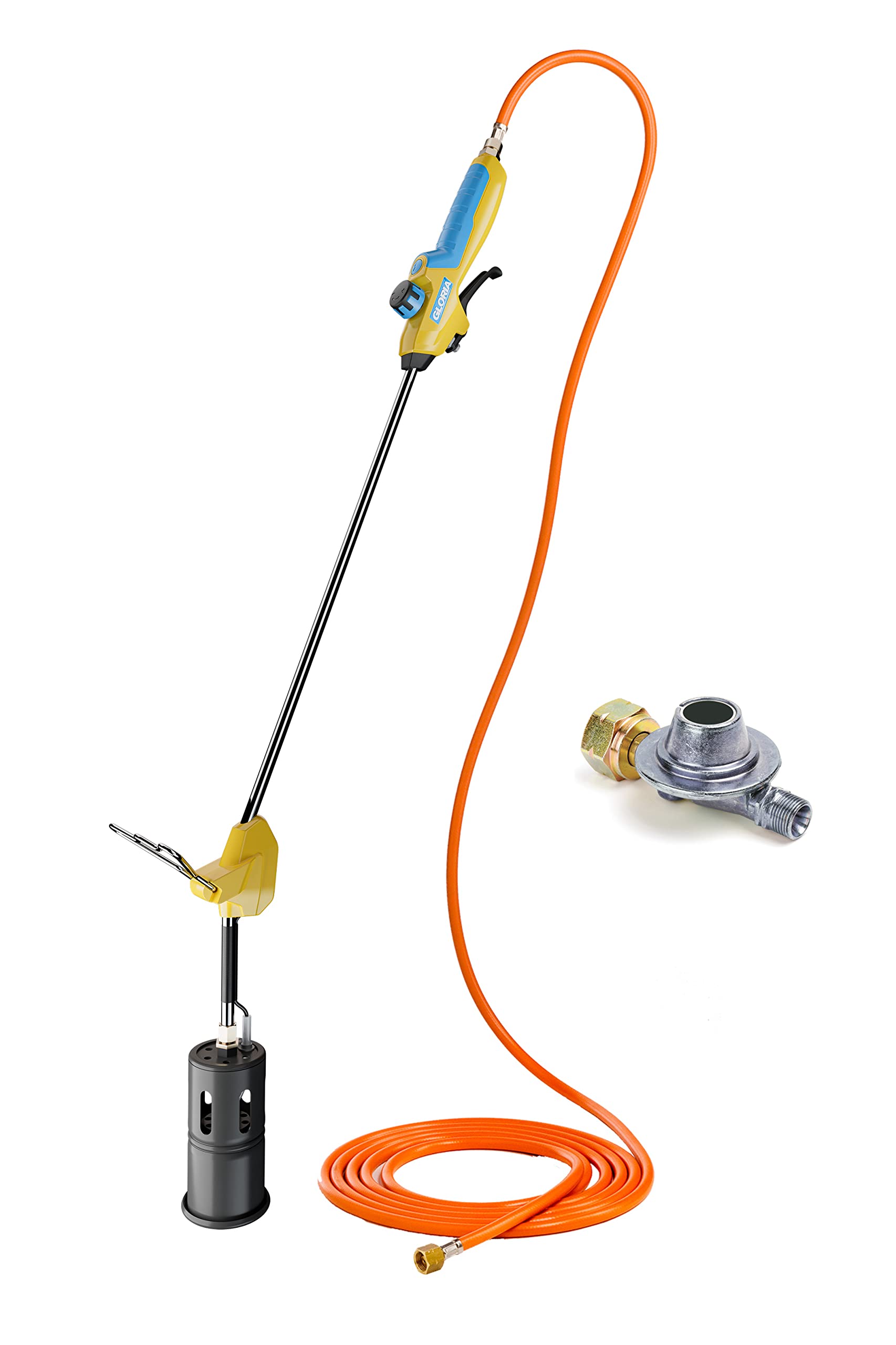 GLORIA Thermoflamm BIO Professional PLUS SET - Gas Burner for big areas | Powerful & durable | To connect to a pressurised gas cylinder | Weed burner for a weed free garden and driveway | Pressure reducer included