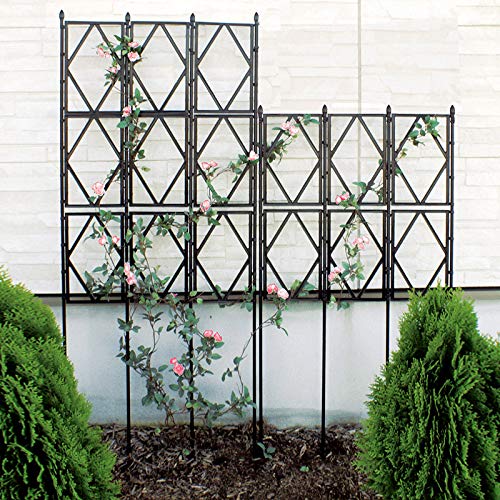 CJSWT Rankhilfe, Rankgerüst Kletterpflanzen,Dekorative gartenzaun im freien beschichtete Metall rostboden 120 x 60 cm… – Bild 3