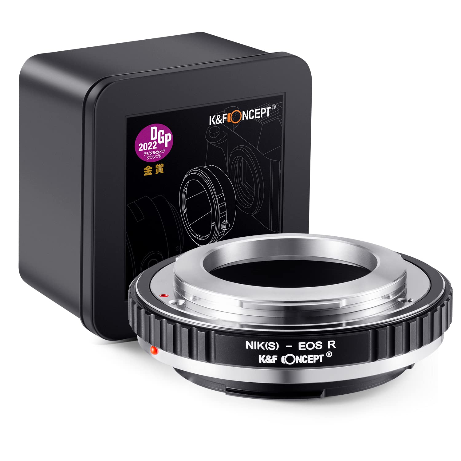 K&F CONCEPT Lens Mount Adapter NIK(S)-EOS R Manual Focus Compatible with Nikon(S) Lens to Canon EOS R Mount Camera Body