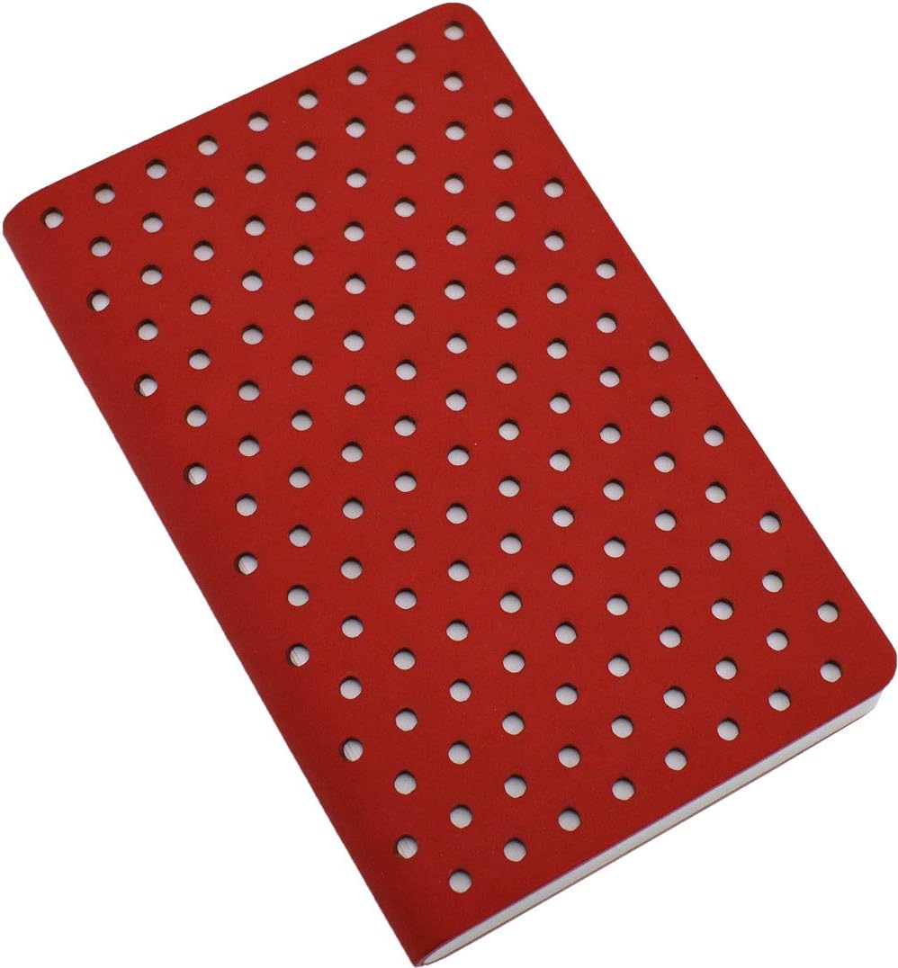 Zequenz Classic 360 Air Soft Cover Notebook, Soft Bound Journal, Small Pocket Size, 3.5" x 5.5",128 sheets / 256 pages, Dot Grid Pattern, White Premium Paper (red)