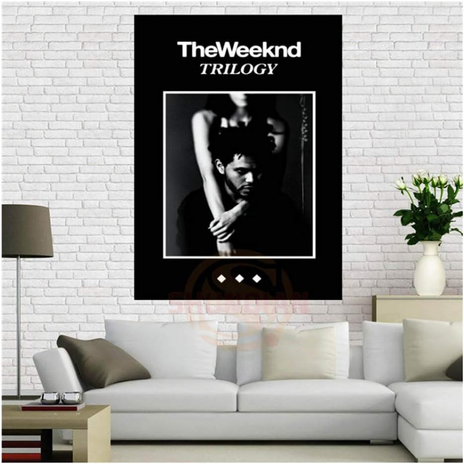 Suuyar The Weeknd Trilogy Music Poster Canvas Painting Poster Home Decoration Cloth Fabric Wall Poster Print Print on canvas-50x75cm No Frame