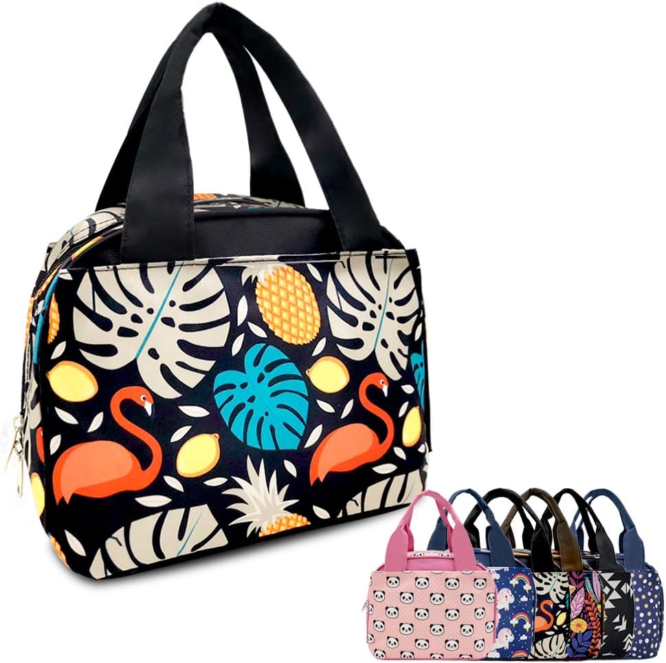 VARANO Lunch Bags for Women, Ladies, Girls/Insulated Lunch Box Tote Cooler Bag Water-proof Reusable Lunch Bag Lunchbox with Leak-proof Design, Perfect for School, Work, Office (Pineapple)