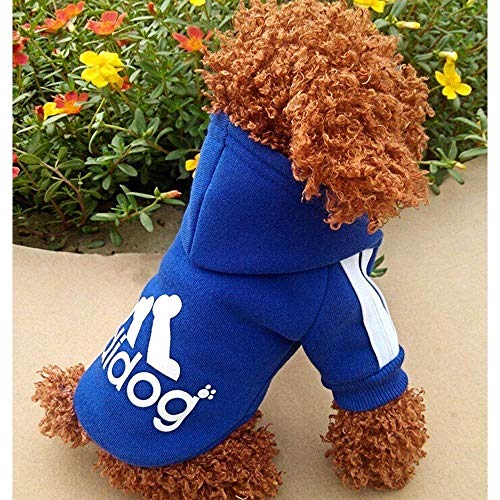 Moolecole Pet Sports Apparel Cat & Dog Cold Weather Coats Dog Hoodies Pet Sweaters (S, Sapphire Blue)